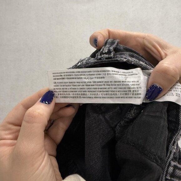 Abercrombie Fitch Jeans Womens 26 Black The Dad High Rise Curve Love Distressed - Picture 10 of 11